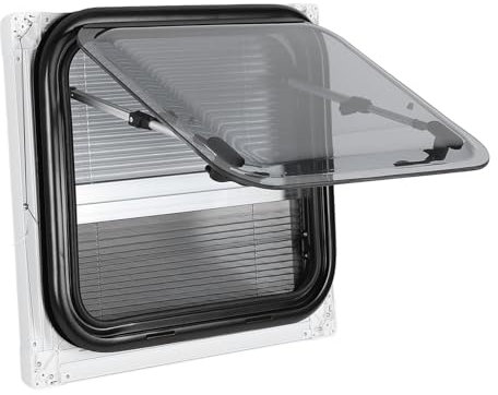 Finestra in lega di alluminio con rivestimento nero, doppio strato in vetro acrilico, tenda privacy completa, schermo full fly, installazione facile e veloce