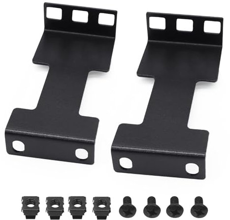 Evecad 1U Server-Rack-Tiefenverlängerung, 100 mm ausziehbare Tiefe, Netzwerk-Rack-Erweiterung, versenktes Rack-Adapter-Set für 1U-Rack, Schwarz