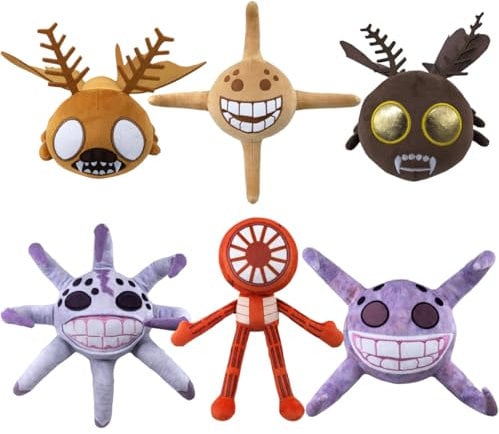 WESOPAN Doors Floor 2 Plushies, 6pcs Giggle Figure Gloombat Batmothor Grumble Plush for Game Fans Boys and Girls, Horror Monster stuffed Plush Toys for Halloween, Christmas, Birthday Gift (6 PCS)