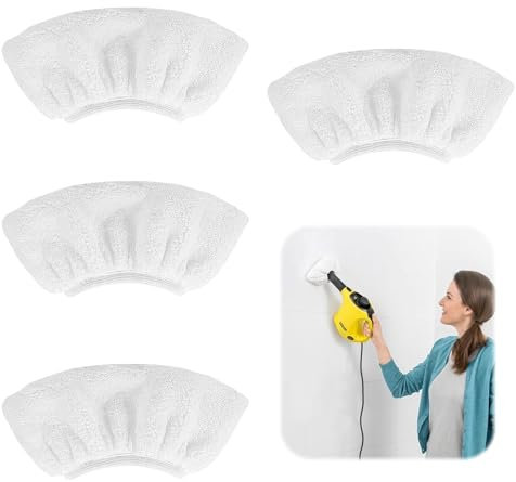 Yuqilin Kärcher Steam Cleaner Replacement Cloths, Pack of 4 Cloth Set Compatible with Kärcher Replacement Cover Cloths for Hand Steam Cleaners, for Kärcher Steam Cleaner Easyfix SC 2, SC 3, SC 4, SC 5