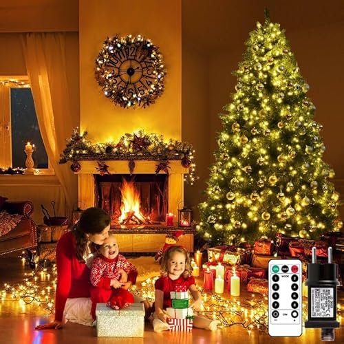 Lichterkette Weihnachtsbaum mit Ring, 2M 280 LED Christbaumbeleuchtung, Weihnachtsbeleuchtung mit 8 Stränge,8 Modi,IP45, Weihnachtsbaum Lichterketten mit Timer, für Tannenbaum, Partys, Weihnachten