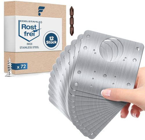 shinfly Set di riparazione per cerniere, 12 pezzi, con 26 viti, in acciaio inox, per la riparazione di ante di armadi, librerie