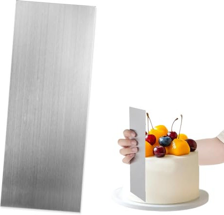 MBAIYO Kuchenschaber Edelstahl Tortenspachtel, 22x7.8cm Torten Schaber Kuchen Glatter Schaber Seitenschaber Tortenglätter Kuchen Dekorieren Kamm Cake Scraper für Buttercreme Mousse DIY Werkzeug