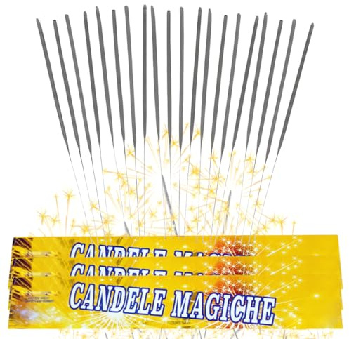 190 Candeline Magiche 25 CM Scintille Luminose Scintillanti Per Matrimonio Compleanno Capodanno Party Cat.1 (F1)