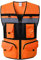 GOOPEEG Warnweste， Atmungsaktiver Reflektierender Anzug, Reflektierende Sicherheitsweste Aus Niedrig Dehnbarem Garn, Gut Sichtbarer Overall Mit Taschen Und Reißverschlüssen Reflektierendem(Orange,L)