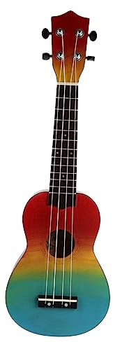 FRCOLOR 21 Zoll Kinder Ukulele Satz mit Umweltfreundlicher Oberfläche und Regenbogenfarbenem Handbemaltem Design Inklusive Tasche als Geschenk für Anfänger