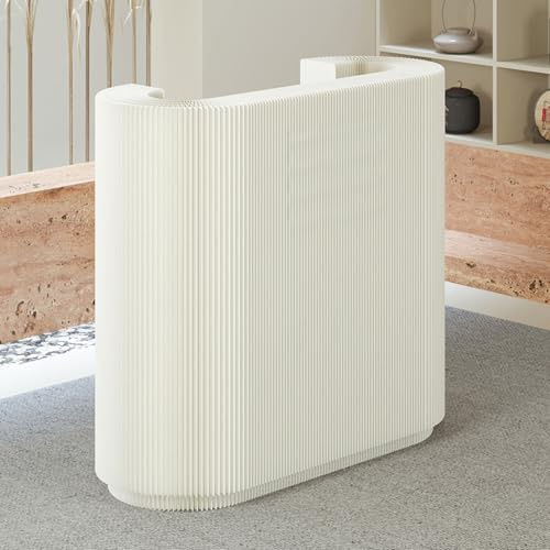 Koncey Faltbar Empfangstheke Messetheke Empfangstresen Tragbar 125 x 43,5 x 108 cm Rezeptionstheke mit 2 Verstellbaren Einlegeböden, Rezeptionstisch(Grün)