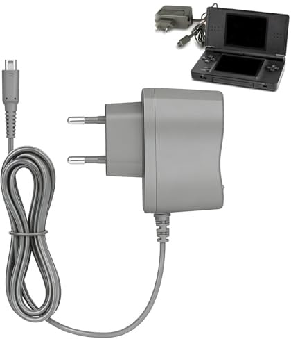 Ladegerät für DS Lite,AC Adapter für DS Lite/NDSL,Europäischer Standardstecker,Ladegerät kompatibel mit Nintendo DS Lite (Nicht für DS) für Spielkonsole,1,1 m (Grau)