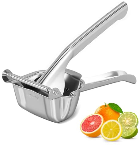 Hand Juicer Squeezer, 304 Stainless Steel Metal Handheld Manual Juicer, Handheld Press Squeezer with Filter, Manual Hand Press Juicer for Lemons, Tangerines, Citrus, Oranges, Grape