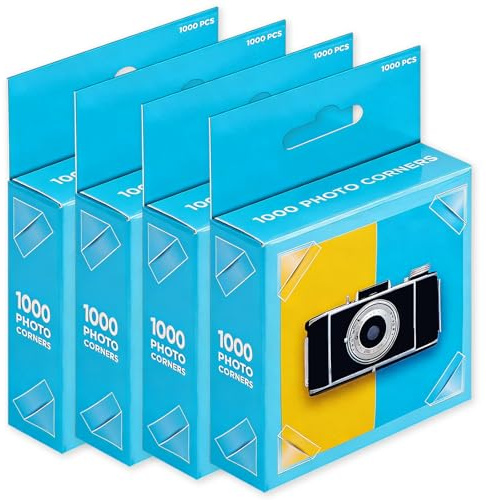 Lwezgi 2000 Stück Fotoecken Selbstklebend Transparent, Fotoecken Selbstklebend für Bilder, Alben, Scrapbook, DIY, Basteln, Fotoalbum Zubehör