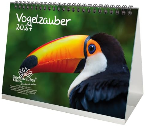 Vogelzauber DIN A5 Tischkalender für 2027 Vogel - Seelenzauber