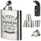 polar-effekt 7-TLG. Edelstahl Flachmann Geschenk-Set mit Personalisierte Gravur - Schnapsflasche 195ml mit Trichter und 4 Becher - Geschenkidee für Männer - Motiv Original-Exklusive