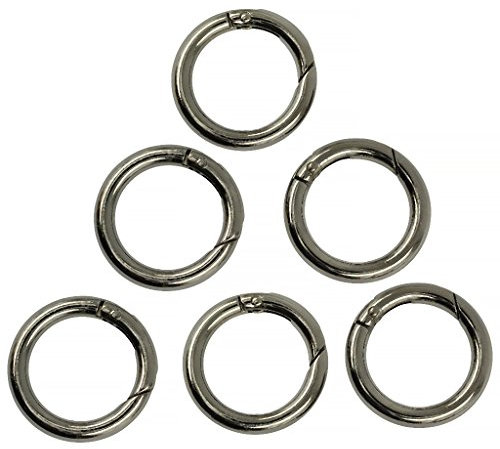 Sharplace 6 Stück Feder-Karabinerhaken Zink-Legierung-Ring Clip Handtasche Schultergurt Schlüsselbund Schlüsselbund Klettern Rucksack DIY Taschenringe Handwerk, Schwarz