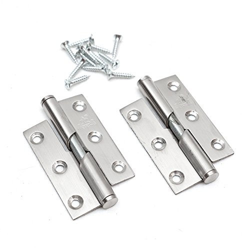 Pair of 3/76mm Rising Butt Lift Off Door Hinge Stainless Steel - Right Handed