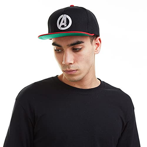Marvel Herren Avengers Logo Baseball Cap, Schwarz (Black/Red RBL), Einheitsgröße