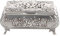Pongnas Vintage Schmuckkästchen, luxuriös, rechteckige Form, Metall, weiblich, Antik Silber (9 x 6,5 x 4 cm)