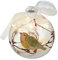 Heaven Sends Clear Glass LED Christmas Tree Bauble Decoration with ROBIN and CHRISTMAS BERRY Detail - 10cm