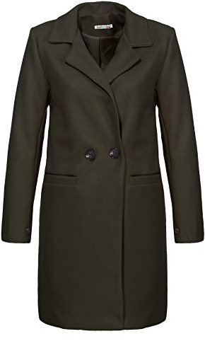 malito Damen Kurzmantel - edle Jacke mit Knöpfen - schicke Übergangjacke - Jacke mit Taschen 19691 (oliv, M)