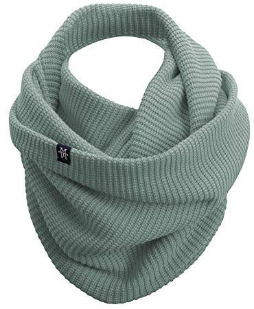 Manufaktur13 Knit Loop - Schlauchschal, Strick Loop mit Waffle Knit Muster, Wollschal/Langschal in versch. Farben erhältlich (M13) (Old Green)