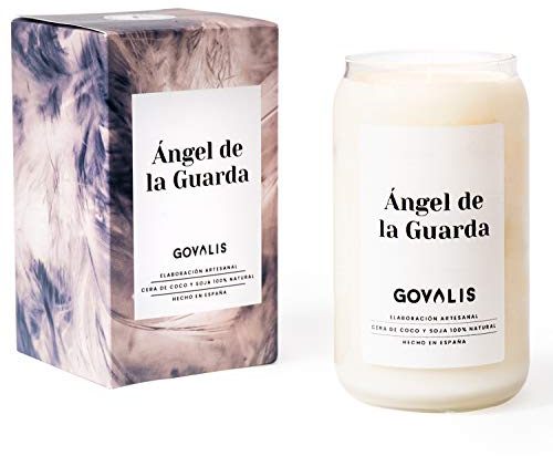 Duftkerze Schutzengel | 100% natürliches Sojawachs | 70-90 Stunden | große Duftkerze im Glas, Lotusblüte, originelle Geschenke für Damen, Hausschutz, Dekoration, Yoga, Bad