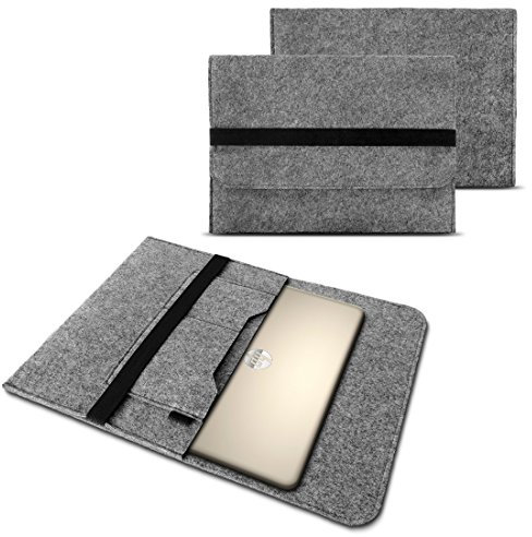 NAUC Filz Tasche kompatibel für HP Chromebook x360 14 Zoll Hülle Sleeve Schutzhülle Case Cover Notebook, Farben:Grau