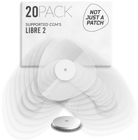 Not Just A Patch Adhesive Patches for Freestyle Libre 2 & Lingo CGM – Water-Resistant & Sweatproof Sensor Covers for 10-14 Days, Pre-Cut Clear Patch – 20 Pack