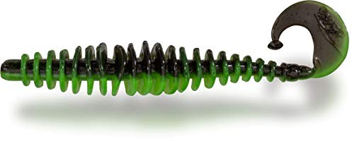 Magic Trout 1,5g 5,5cm T-Worm Twister neon grün/schwarz Käse 6 Stück