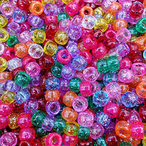 Lnvision 500 Stück Glitzernde Pony-Perlen für Gestalten von Schmuck, Perlenarbeiten und Collagen