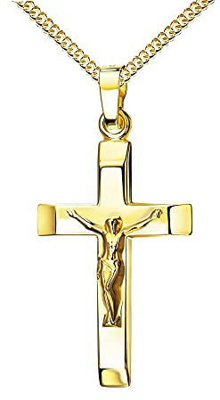 Kruzifix-Anhänger 750 Gold 18 Karat Kreuz-Anhänger Jesus Christus Ketten-Anhänger mit Schmuck-Etui