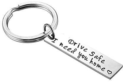 Banemi Glückspilz Schlüsselanhänger, Schlüsselanhänger Jahrestag Graviert Fahrt Sicher, Ich Brauche Dich Nach Hause Thanksgiving Schlüsselanhänger