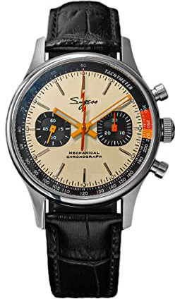 Sugess ST19 Pilotenuhr mit Möwen-Uhrwerk, Chronograp, Saphir-Kristall, Militär, limitiert, Rennen, 1963, mechanische Edelstahl-Uhren, Farbe 1, mechanisch, Farbe 1, Mechanisch