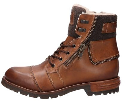 bugatti Herren Schnürstiefel, Männer Stiefel, Wechselfußbett, Warm gefüttert,Winterstiefel,Winterschuhe,Cognac (6360),44 EU / 9 UK