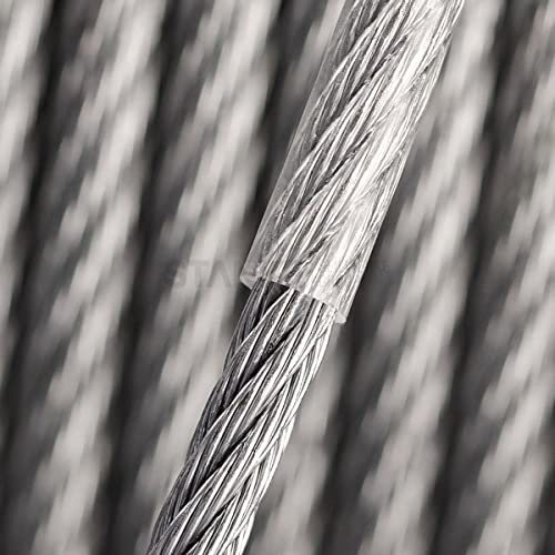 4 mm (6 x 7) / 50 m câble métallique galvanisé avec gaine en PVC