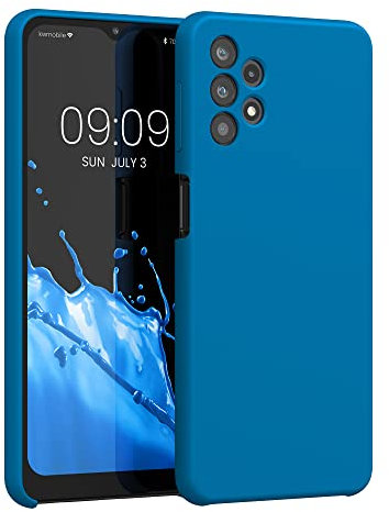 kwmobile Hülle kompatibel mit Samsung Galaxy A32 5G Hülle - Silikon Handy Case - Handyhülle weiche Oberfläche - kabelloses Laden - Blue Reef