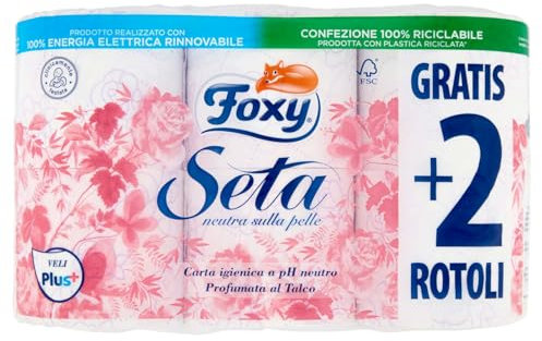 Foxy Carta Igienica Seta Decorata E Profumata 2 Veli 4+2 Rotoli, 6pz