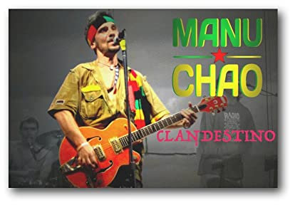 LINBAI Poster der spanischen Sängerin Manu Chao (13) Bilderdruck, Leinwand, Poster, Wandfarbe, Kunst, Poster, Dekoration, moderne Kunstwerke, 20 x 30 cm
