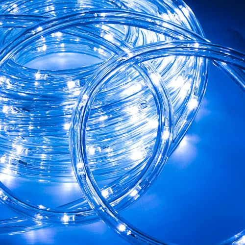 Gimisgu Lichterschlauch Aussen 10m Led Schlauch Blau 240 Led Lichtschlauch mit Timing Controller Lichtschlauch Außen IP65 Wasserfest Lichterschlauch Innen für Balkon Party Hochzeit