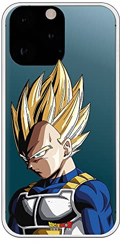 Personalaizer Official Dragon Ball Z Vegeta Super Saiyan Transparent Flexible TPU Silicone Case for iPhone 14 Pro Max - Printed Design