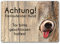 banjado Vorsicht Hund Schild aus Edelstahl 32 x 23 cm für Draußen/Hundeschild versch. Motive/Achtung Hund Schild inkl. Montagematerial – Motiv Rumschnüffeln