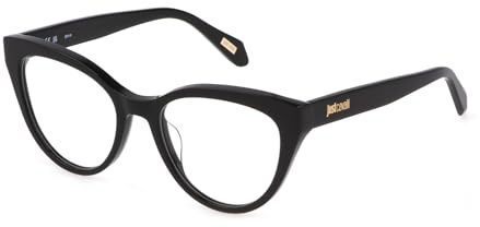 Just Cavalli VJC001 0700 Nero Lucido Eyewear Woman Acetate, Butterfly, 51