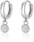 Mary & Jules Ohrringe Silber aus 925 Sterling Silber mit weißem Zirkonia Kristall, schlichte Damen Creolen Silber, Echtschmuck Ohrstecker für Frauen und Mädchen, aus recyceltem Silber
