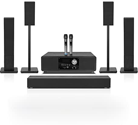 Audio Decoder,5.1 Home Theater Audio, 100W Wireless Bluetooth Surround Sound Home Theater Audio Stereo Performance, 5 Speakers, Remote Control, Truly 360° Cinema Sound
