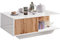 DF Table Basse de Salon, Moderne Table Salon avec Un Compartiment de Rangement Pratique, Finition de Plateau Blanc Brillant (Gloss Wotan)