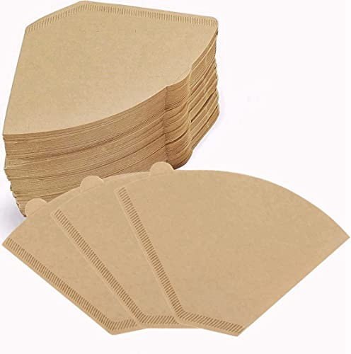 Filtri usa e getta per caffè in carta per un gusto liscio e pulito, filtro per caffè #4 filtri in carta naturale a cono da 8-12 tazze, usa e getta per versare e caffettiera (naturale non sbiancato, 4