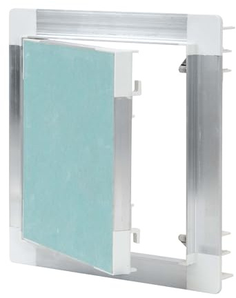PROTEKTOR Revisionsklappe 20x20cm Silber Revisionstür mit 12mm Gipskartonplatte Einlage, mit Schnappverschluss
