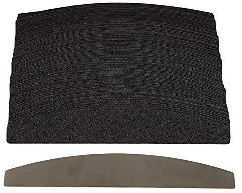 Juego de 100 limas de uñas intercambiables, reutilizables, de acero inoxidable, para una manicura y pedicura precisas, para uso profesional y privado, Negro