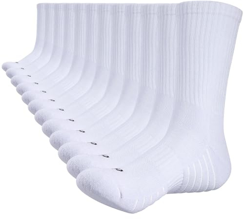 Lapulas Mens Socks 6 Pairs Thermal Sports Cotton Breathable Thick Cushioned Crew Socks Outdoor Running for Men Women