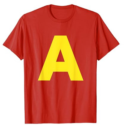 Buchstabe A Gelb Halloween Kostüm Weihnachten T-Shirt