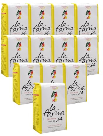 BIELMEIER KÜCHENMEISTER Pizzamehl 14% Protein Tipo 00 (T405) 12 Stück á 1kg Das hochwertige Getreide stammt von Landwirten aus der Region