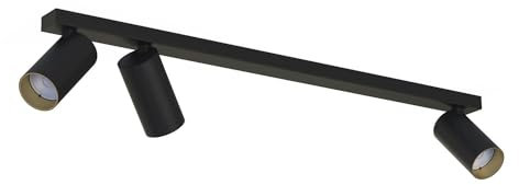 Deckenstrahler Schwarz Gold 3-flammig GU10 70 cm lang verstellbar schwenkbar Modern Wohnzimmer Deckenlampe Spot Leuchte Esszimmer